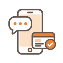 スマートフォンと支払い確認のイラスト