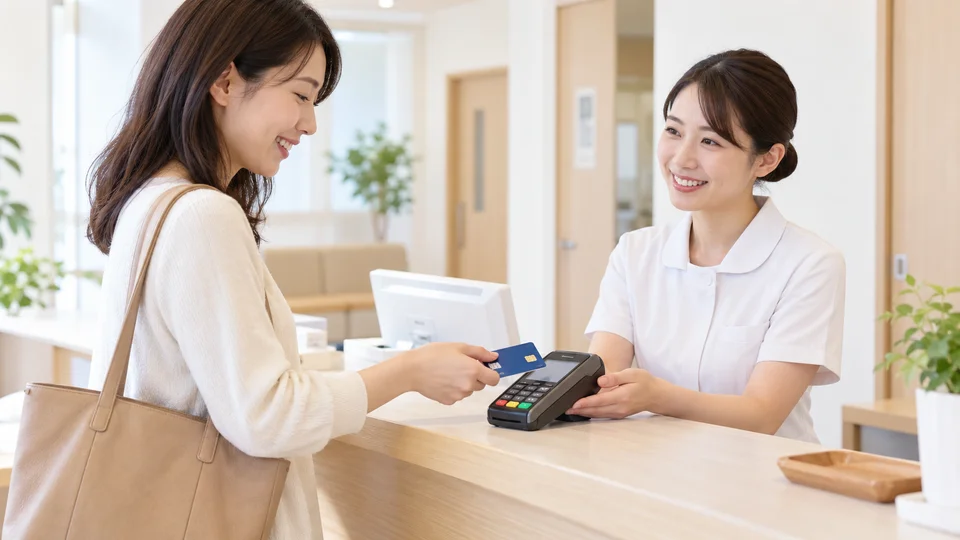 受付で会計をするイメージ
