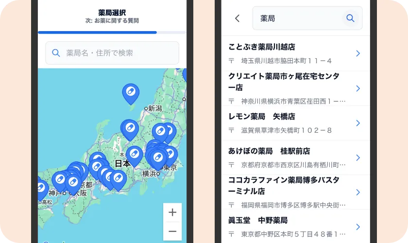 薬局での対面受け取りの場合